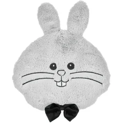 Coussin forme tête de lapin polyester gris