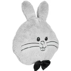 Coussin forme tête de lapin polyester gris