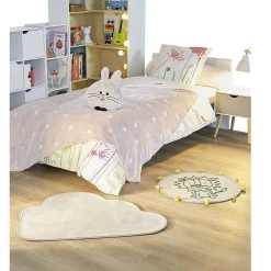 Coussin forme tête de lapin polyester gris