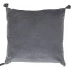 Coussin gris à pompons