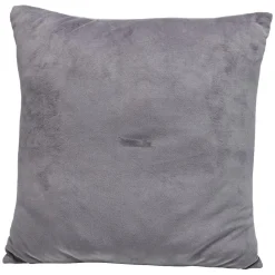 Coussin gris en velours motif géométrique doré