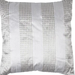 Coussin gris et beige Polydoupion