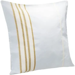 Coussin jacquard rayure bleu clair et blanc 45x45cm