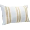 Coussin jacquard rayure beige et bleu clair 50x30cm