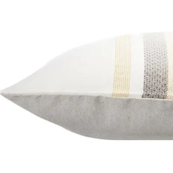 Coussin jacquard rayure beige et marron 50x30cm