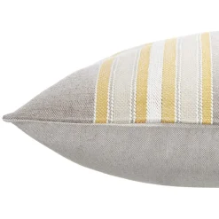 Coussin jacquard rayure marron et orange 50x30cm