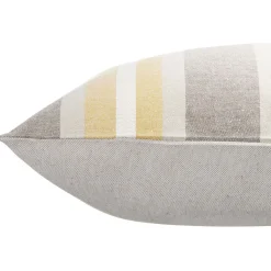 Coussin jacquard rayure orange et blanc 45x45cm