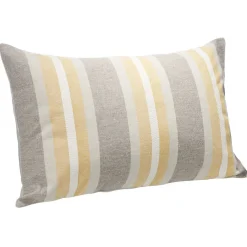 Coussin jacquard rayure orange et marron 50x30cm