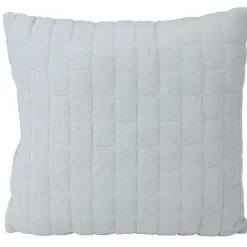 Coussin jersey carré motif surpiqué gris et vert