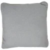 Coussin laine bouillie gris clair bordure blanche