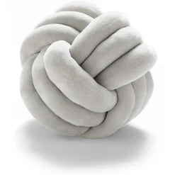 Coussin noeud Ø25cm polyester gris