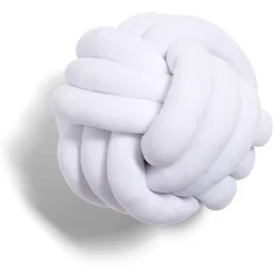 Coussin noeud Ø25cm polyester blanc