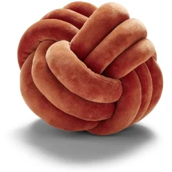 Coussin noeud Ø25cm polyester terracotta