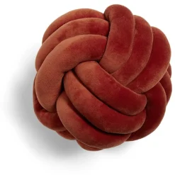 Coussin noeud Ø25cm polyester terracotta
