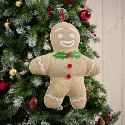 Coussin Noël bonhomme pain d'épices 35xH42cm