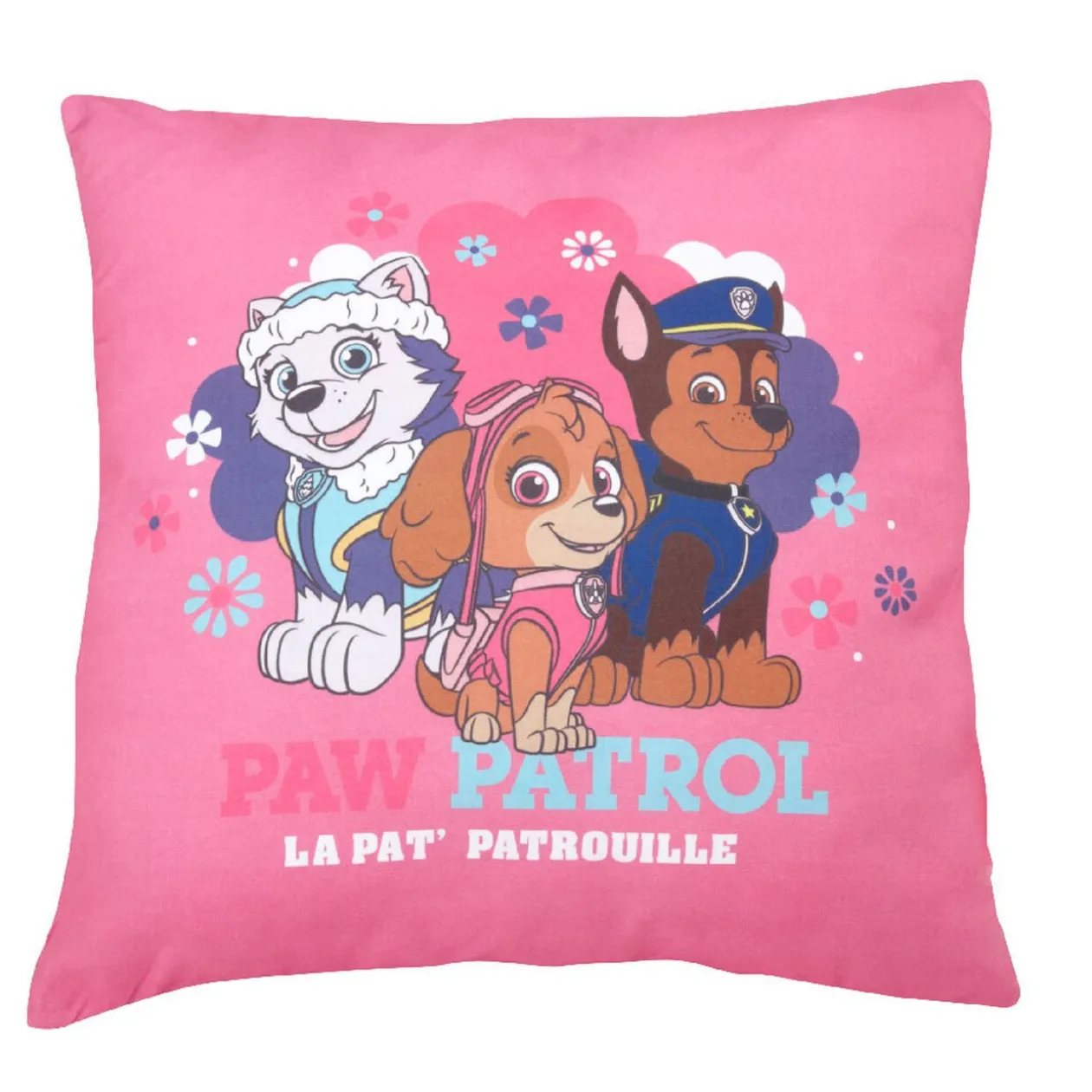 Coussin Pat Patrouille rose
