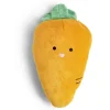 Coussin peluche forme carotte polyester orange 37x20cm