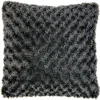 Coussin polaire imitation fourrure gris anthracite