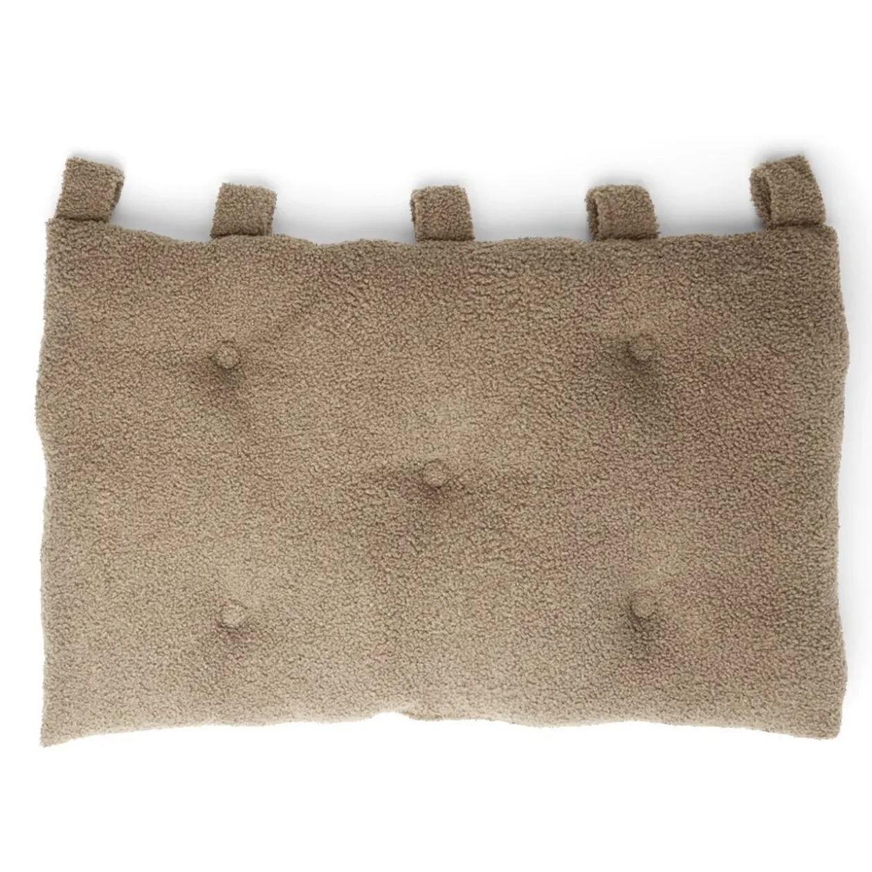 Coussin pour tête de lit en tissu bouclette vert olive 70x50cm