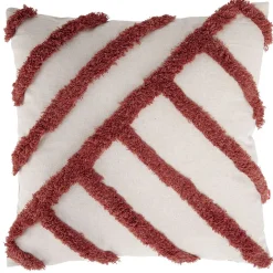 Coussin rayure tufté 40x40cm