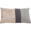 Coussin rectangulaire design géométrique gris rose 30x50cm