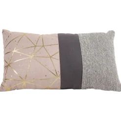 Coussin rectangulaire design géométrique gris rose 30x50cm