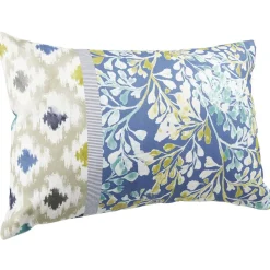 Coussin rectangulaire Elisa imprimé géométrique et floral multicolore