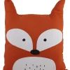Coussin rectangulaire orange design renard