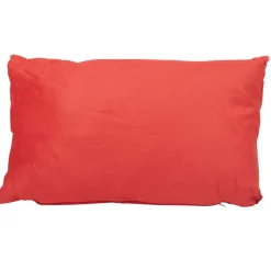 Coussin rectangulaire suedine rouge