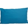 Coussin rectangulaire uni bleu canard