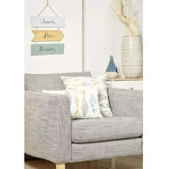 Coussin Rocio imprimé poisson blanc et bleu 45x45cm