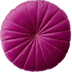 Coussin rond velours aubergine Ø40cm