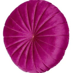Coussin rond velours aubergine Ø40cm