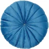 Coussin rond velours bleu Ø40cm