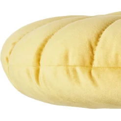 Coussin rond velours jaune moutarde Ø40cm