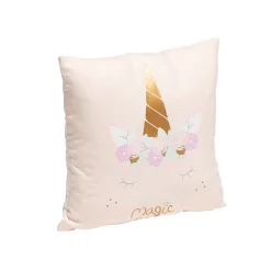 Coussin rose licorne