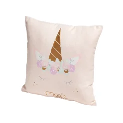 Coussin rose licorne