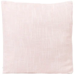 Coussin rose uni effet lin
