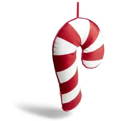 Coussin sucre d'orge rouge et blanc L42cm