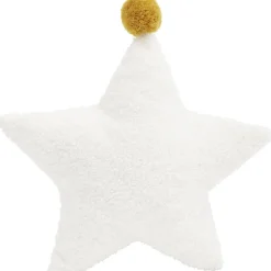 Coussin étoile et pompon 30x30cm