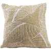 Coussin tressé feuillage beige et blanc 40x40cm