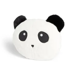 Coussin tête de koala polyester noir et blanc Ø33cm