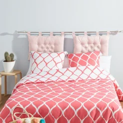 Coussin tête de lit rectangulaire rose