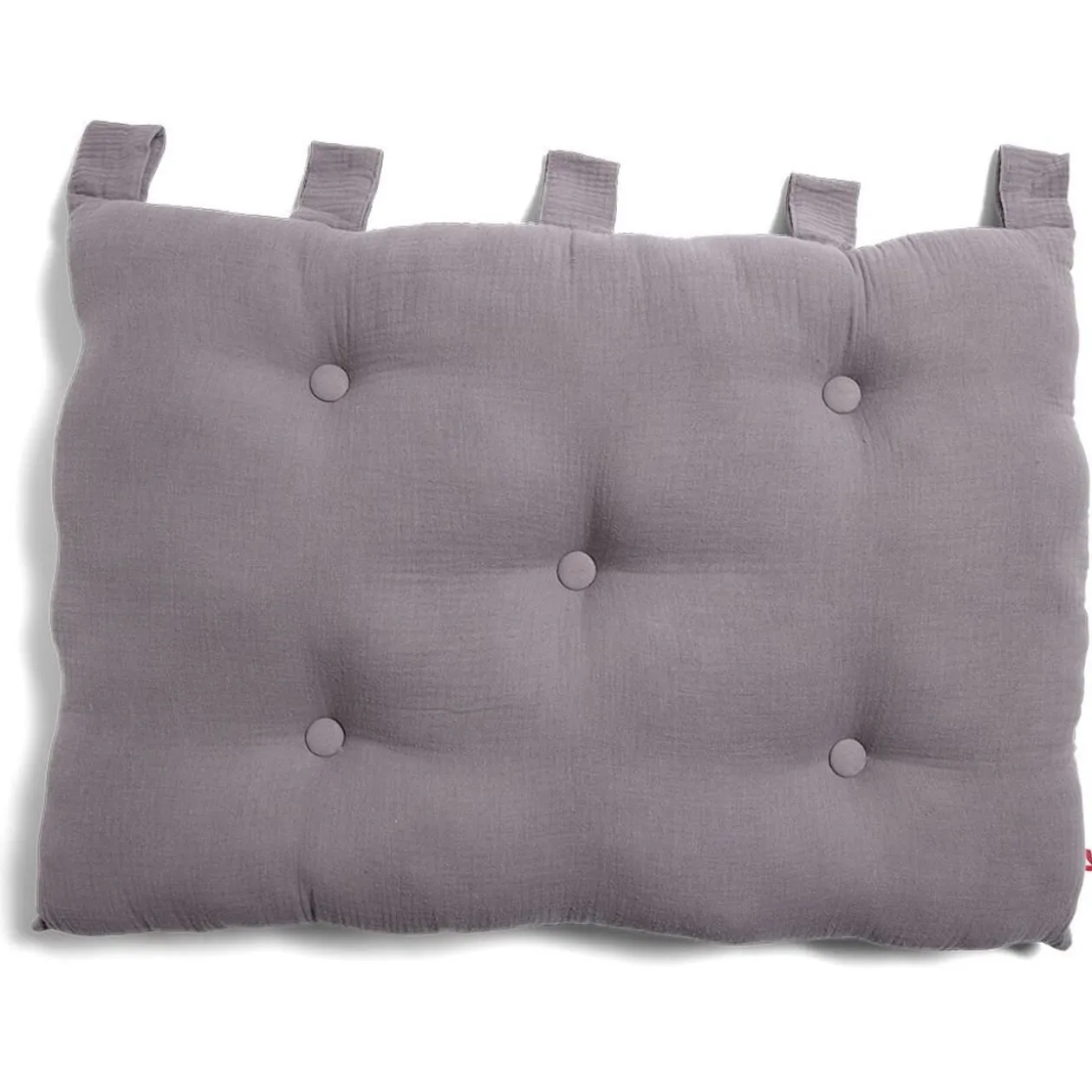 Coussin tête de lit 50x70cm gaze de coton gris