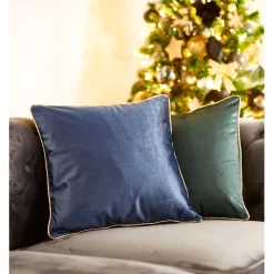 Coussin velours bleu