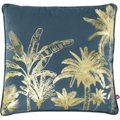 Coussin velours carré motif doré 40x40cm