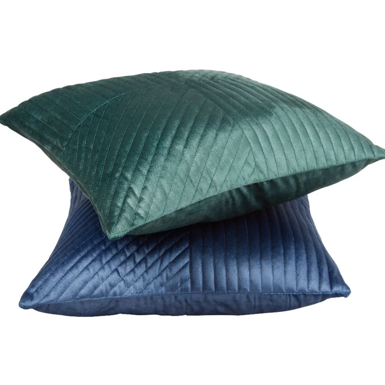 Coussin velours cotelé bleu nuit