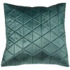 Coussin velours matelasse triangle vert