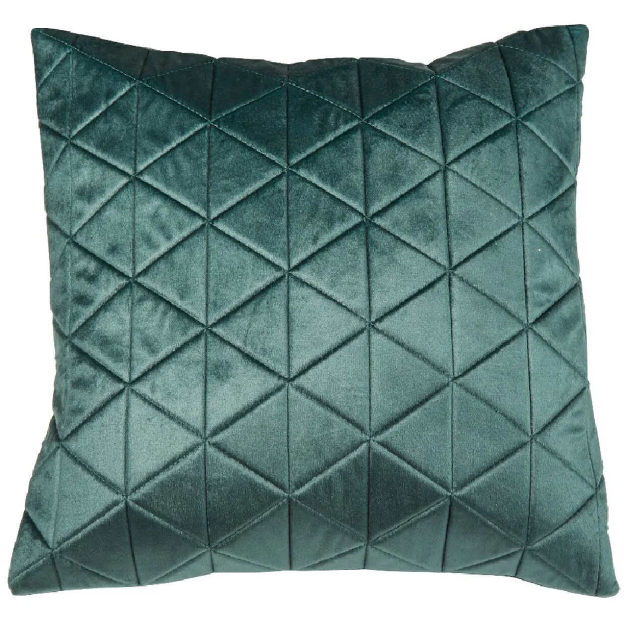 Coussin velours matelasse triangle vert