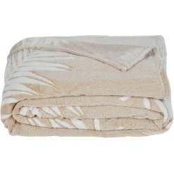 Couverture flanelle imprimé feuille